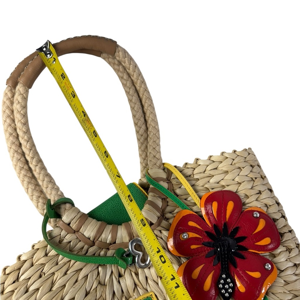 BRIGHTON STRAW & LEATHER FLOWER LEAVES purse - Picture 10 of 13